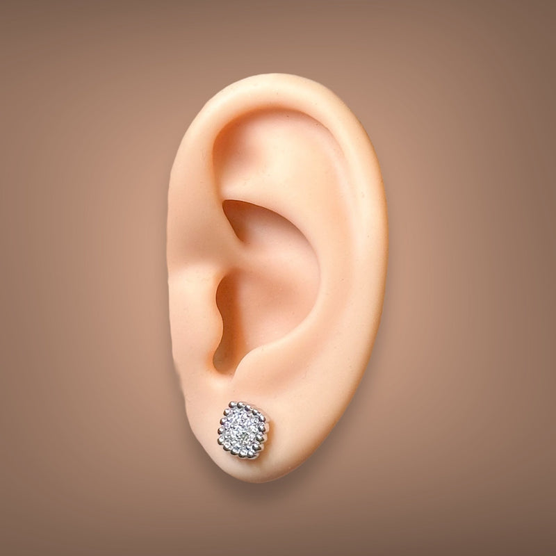 14K W Gold 0.35cttw G-H/SI2-I1 Diamond Cluster Earrings - Walter Bauman Jewelers