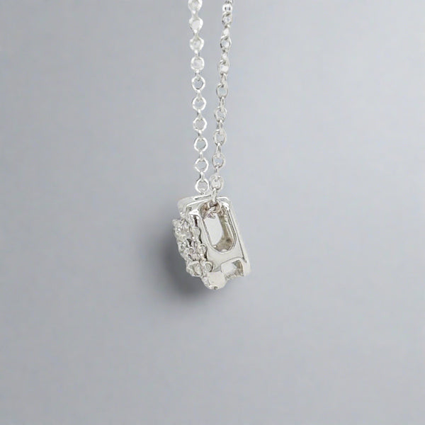 14K W Gold 0.35ctw Rectangle Diamond Cluster Pendant - Walter Bauman Jewelers