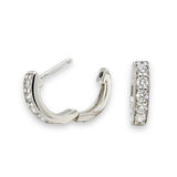 14K W Gold 0.35ctw Small Diamond Hoop Earrings - Walter Bauman Jewelers