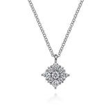 14K W Gold 0.35tcw Floral Diamond Pendant - Walter Bauman Jewelers