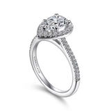 14K W Gold 0.40cttw Pear Shape Halo Diamond Engagement Ring - Walter Bauman Jewelers