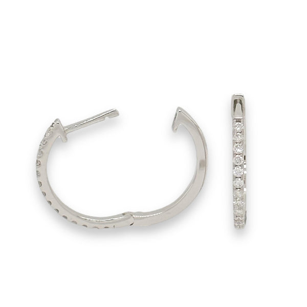 14K W Gold 0.40ctw Diamond Hoop Earrings - Walter Bauman Jewelers