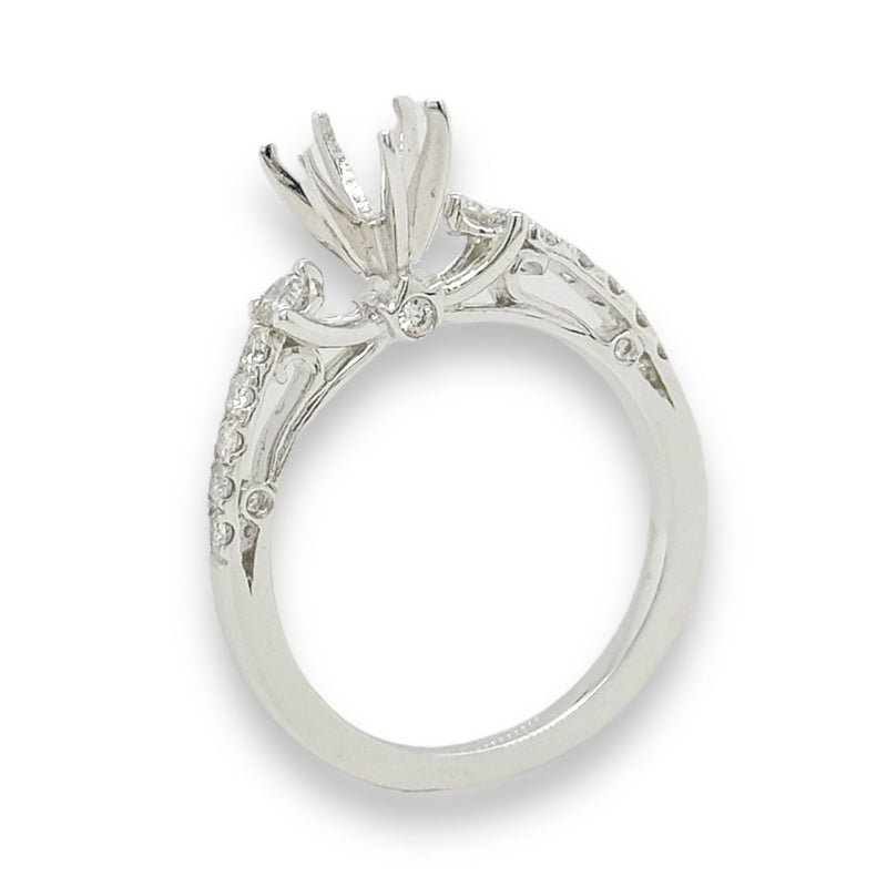 14K W Gold 0.40ctw H/SI1-I1 Diamond Engagement Ring Mounting - Walter Bauman Jewelers