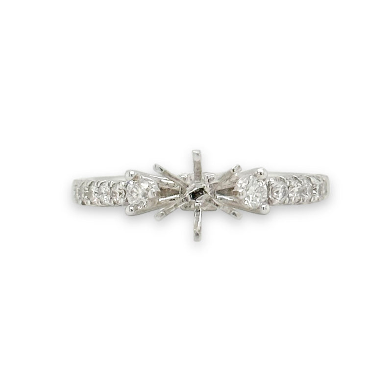 14K W Gold 0.40ctw H/SI1-I1 Diamond Engagement Ring Mounting - Walter Bauman Jewelers