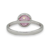 14K W Gold 0.41ct Pink Topaz & 0.13cttw H/SI1 Diamond Halo Ring - Walter Bauman Jewelers