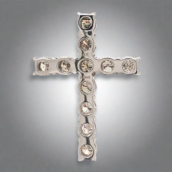 14K W Gold 0.50cttw Diamond Cross 24.5mm - Walter Bauman Jewelers