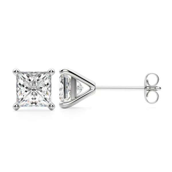 14K W Gold 0.50ctw D-E/VVS2 Lab-Created Princess cut Diamond Earrings - Walter Bauman Jewelers