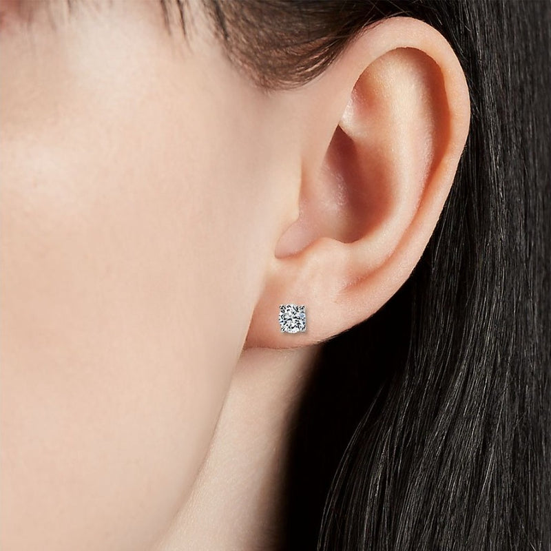 14K W Gold 0.50ctw Diamond Stud Earrings H/SI2 - Walter Bauman Jewelers