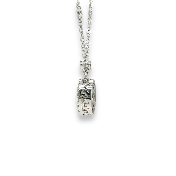 14K W Gold 0.55ctw I/SI1 Oval Diamond Cluster Pendant - Walter Bauman Jewelers