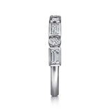 14K W Gold 0.57ctw G/VS2 Baguette and Round Diamond Band - Walter Bauman Jewelers