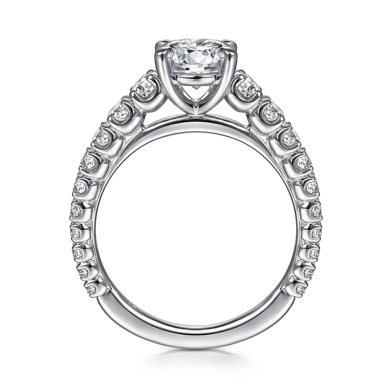 14K W Gold 0.65cttw Round Diamond Engagement Ring Ninetta - Walter Bauman Jewelers