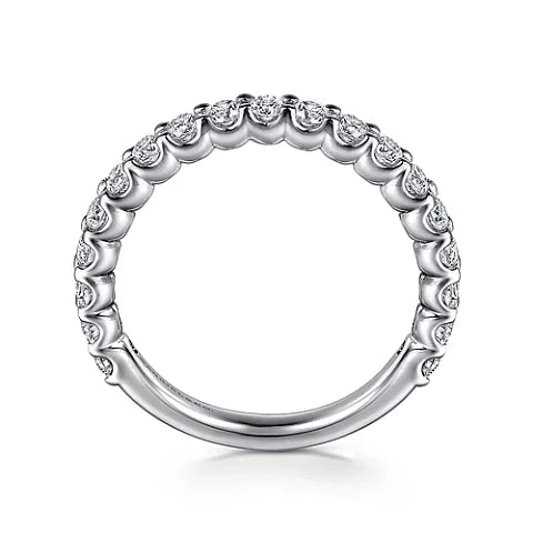 14K W Gold 0.75cttw Shared Prong Diamond Wedding Band - Walter Bauman Jewelers