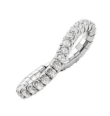 14K W Gold 0.85ctw Flexible Diamond Eternity Ring 3.7grms - Walter Bauman Jewelers