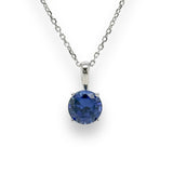 14K W Gold 0.89ct 6mm Lab-Created Sapphire Pendant - Walter Bauman Jewelers