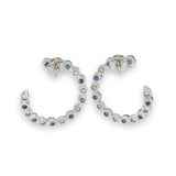 14K W Gold 0.92cttw G-H/SI2 Diamond and 1.50cttw Sapphire Earrings - Walter Bauman Jewelers