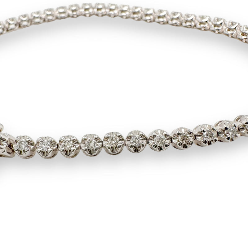 14k W Gold 0.92ctw I/I1 Round Diamond Tennis Bracelet - Walter Bauman Jewelers