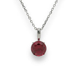 14K W Gold 0.96ct 6mm Lab-Created Ruby Pendant - Walter Bauman Jewelers