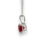 14K W Gold 0.96ct 6mm Lab-Created Ruby Pendant - Walter Bauman Jewelers