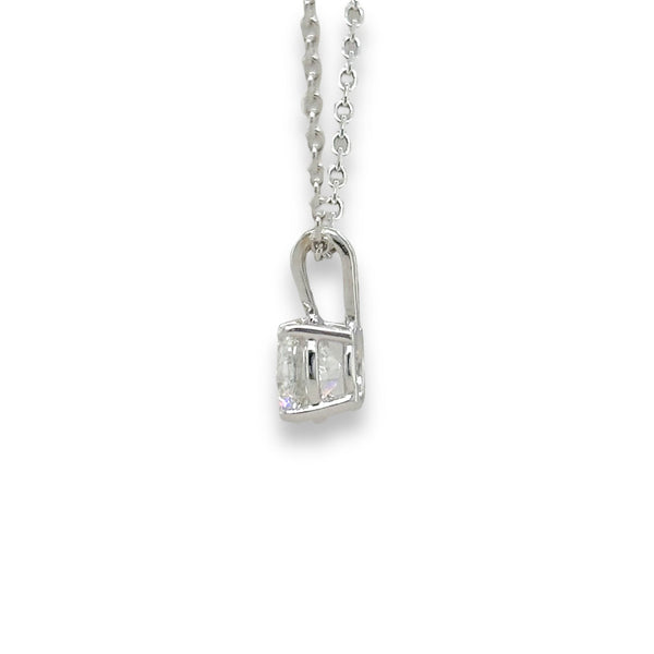 14K W Gold 1.01ct E/VS1 Lab-Created Diamond Pendant IGI #573376093 - Walter Bauman Jewelers