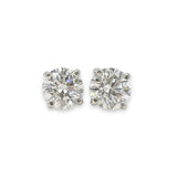 14K W Gold 1.08cttw D/VVS2 Lab-Created Diamond Stud Earrings IGI#577303377 & 581344012 - Walter Bauman Jewelers