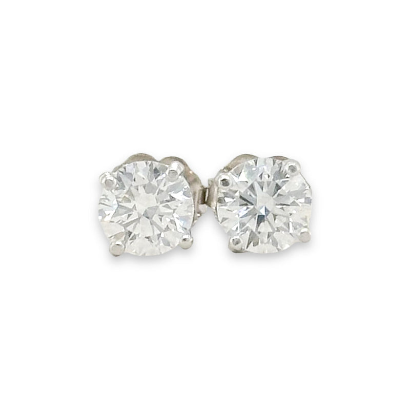 14K W Gold 1.16cttw D/VS1 Lab-Created Diamond Stud Earrings IGI#576338755 & 577303383 - Walter Bauman Jewelers