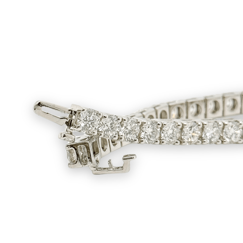 14K W Gold 12.35ctw Lab Created Tennis Bracelet SI1/G - Walter Bauman Jewelers