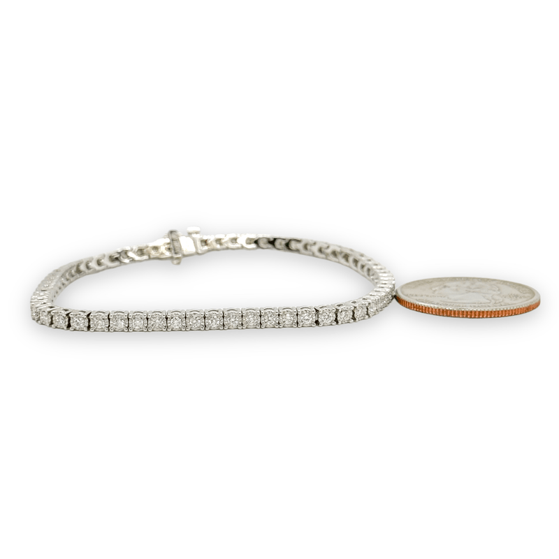 14K W Gold 1.23ctw Diamond Tennis Bracelet I1/H - Walter Bauman Jewelers