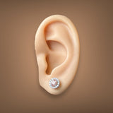 14K W Gold 1.26ctw H-I/VS1 Lab-Created Pink Diamond Halo Earrings - Walter Bauman Jewelers