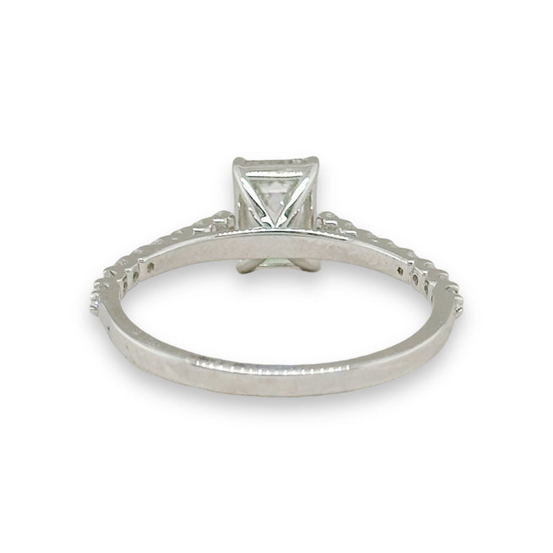 14K W Gold 1.32ctw F/VS1 Lab Created Emerald Cut Diamond Ring - Walter Bauman Jewelers