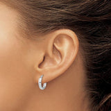 14K W Gold 13.5mm Small Hoop Earrings - Walter Bauman Jewelers