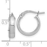 14K W Gold 13.5mm Small Hoop Earrings - Walter Bauman Jewelers