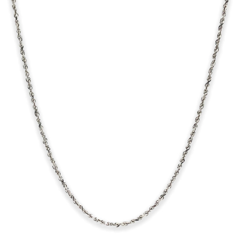 14K W Gold 1.4MM D/C 18” Rope Chain - Walter Bauman Jewelers