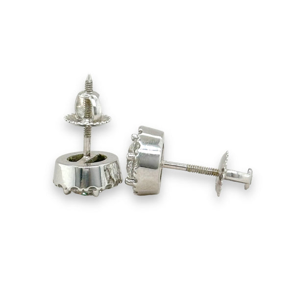 14K W Gold 1.54ctw G/VS1 Lab-Created Diamond Halo Earrings - Walter Bauman Jewelers
