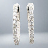 14K W Gold 1.55cttw Diamond Hoop Earrings - Walter Bauman Jewelers