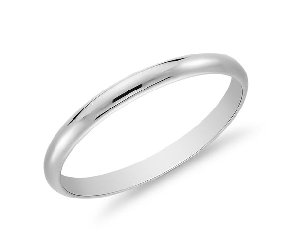 14K W Gold 1.5mm Light Thin Wedding Band - Walter Bauman Jewelers