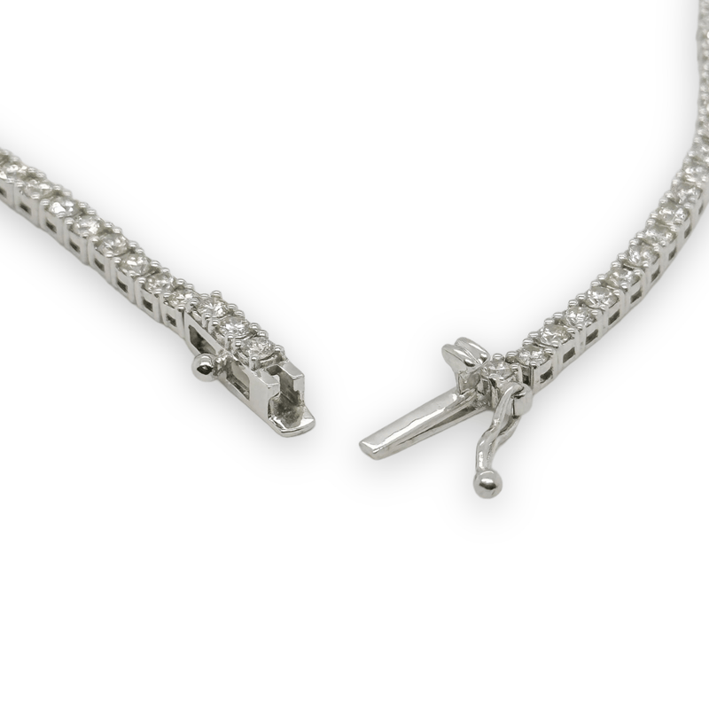 14K W Gold 16" 5.50cttw Diamond Tennis Necklace - Walter Bauman Jewelers