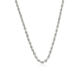 14K W Gold 16" Diamond Cut Rope Chain 016 - Walter Bauman Jewelers