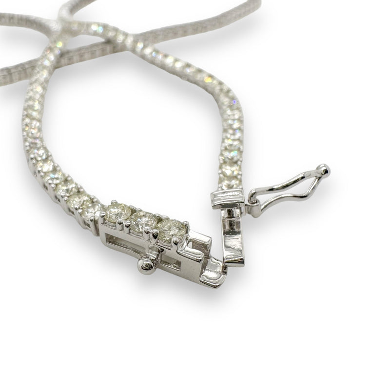 14K W Gold 17" 10.53ctw I/VS2 Diamond Tennis Necklace - Walter Bauman Jewelers
