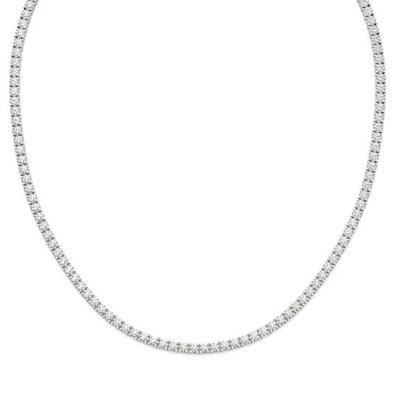 14K W Gold 17" 12.50ctw I/VS2 Diamond Tennis Necklace - Walter Bauman Jewelers