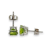 14K W Gold 1.70cttw 6mm Round Peridot Earrings - Walter Bauman Jewelers