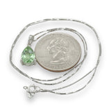 14K W Gold 1.75ct Green Amethyst & 0.02ct H/SI2 Diamond Pendant - Walter Bauman Jewelers