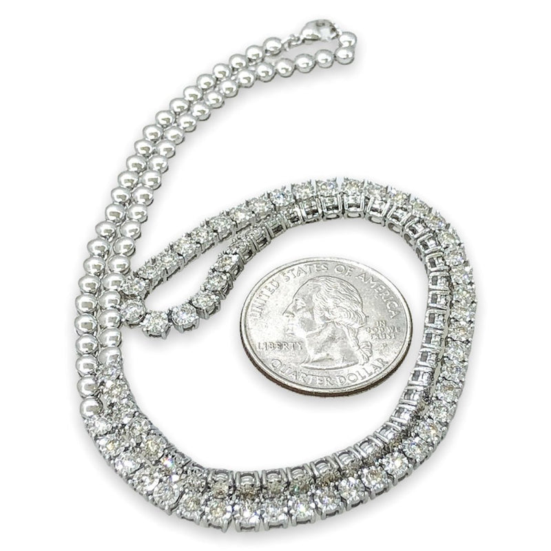 14K W Gold 18" 2.75cttw Diamond Miracle Set Necklace - Walter Bauman Jewelers