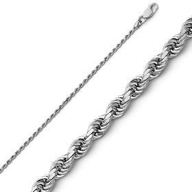 14K W Gold 18" Diamond Cut Rope Chain 016 - Walter Bauman Jewelers