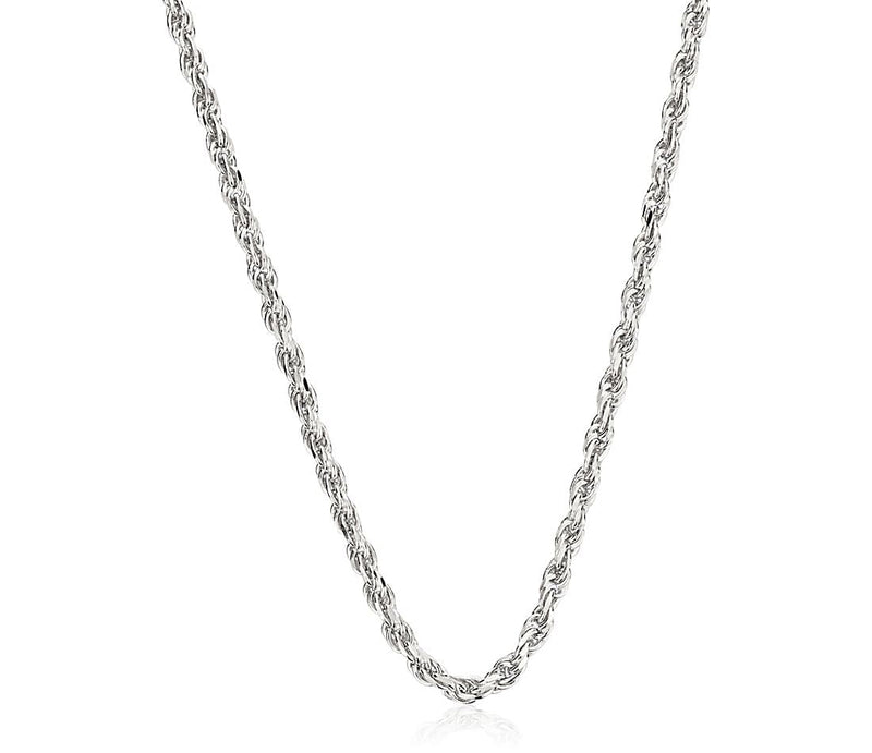 14K W Gold 18" Diamond Cut Rope Chain 018 - Walter Bauman Jewelers