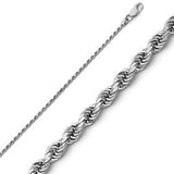 14K W Gold 18" Diamond Cut Rope Chain 018 - Walter Bauman Jewelers