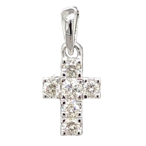 14K W Gold .18cttw Diamond Cross - Walter Bauman Jewelers