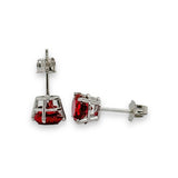 14K W Gold 1.92ct 6mm Lab-Created Ruby Earrings - Walter Bauman Jewelers