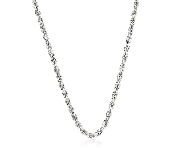 14K W Gold 20" Diamond Cut Rope Chain 018 - Walter Bauman Jewelers