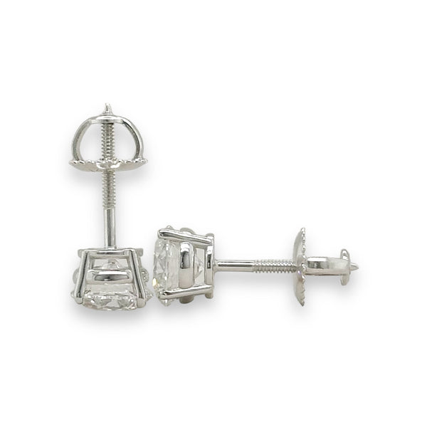 14K W Gold 2.02ctw Lab-Created Diamond Stud Earrings E/VS2 - Walter Bauman Jewelers