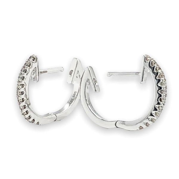 14K W Gold .20cttw Diamond Hoop Earrings - Walter Bauman Jewelers